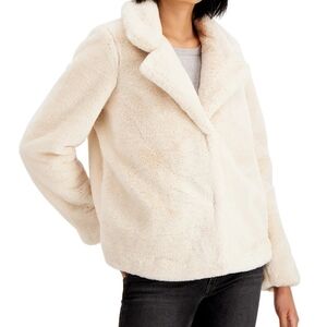 Joujou Women's Cream Faux Fur Jacket US M